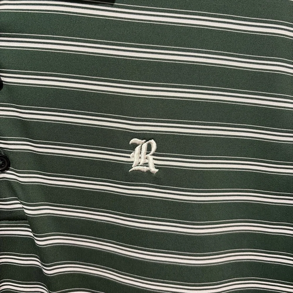 ADIDAS GOLF Green Polo Medium Climalite Three Stripes Polo With Club Logo